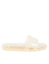 Tory Burch Embossed-logo Open-toe Sandals In Ivory