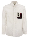BURBERRY BURBERRY COTTON OXFORD SHIRT WITH LETTER B.,8050134 A1464
