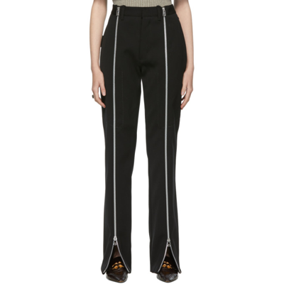 Bottega Veneta Zip-detailed Stretch Wool-blend Twill Straight-leg Pants In Black