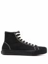 Maison Margiela Tabi High-top Canvas Sneakers In Black