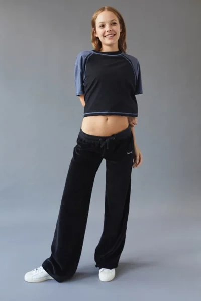 Iets Frans &hellip; Velour Low Rise Track Pant In Black