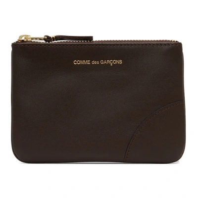 Comme Des Garçons Brown Small Classic Line Zip Pouch