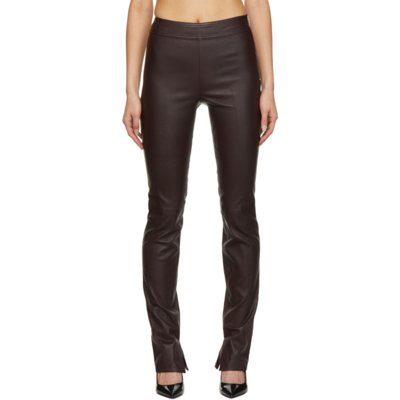 Helmut Lang Bootcut Stretch Leather Pants In Black
