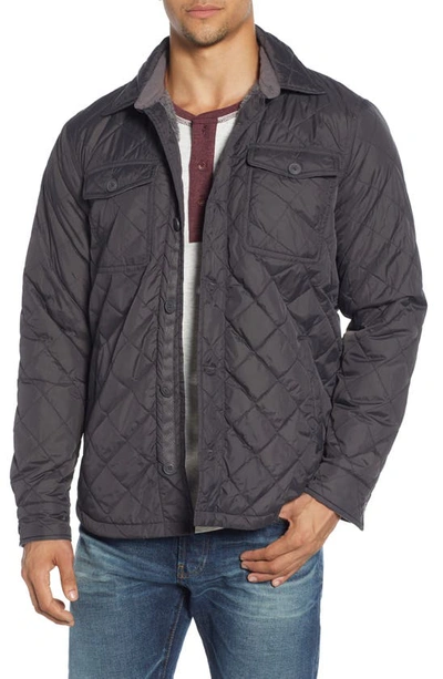 The Normal Brand Regular Fit Quilted Nylon Jacket In Charcoal