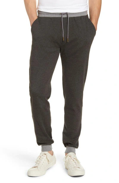 The Normal Brand Puremeso Straight Leg Flannel Sweatpants In Charcoal