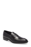 Nordstrom Dino Penny Loafer In Black Leather