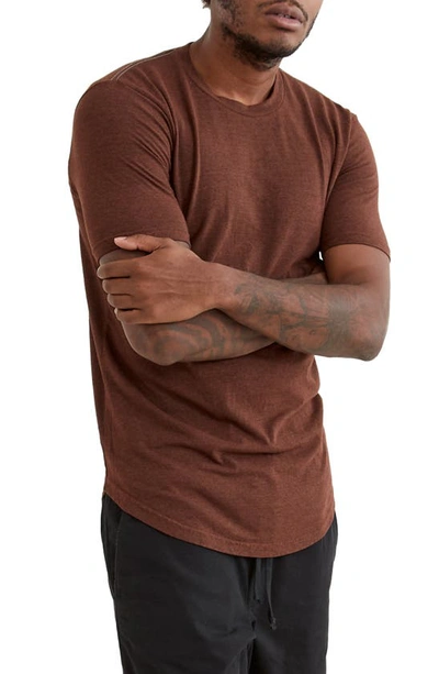Goodlife Overdyed Tri-blend Scallop Crew T-shirt In Cherry Mahogany