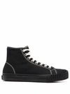 Maison Margiela Tabi High-top Canvas Sneakers In Black