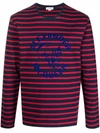 Alexander Mcqueen Striped Long Sleeve T-shirt In Blue