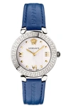 Versace Greca Icons Leather Strap Watch, 36mm In White