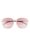 Chloé 59mm Square Sunglasses In Metallic Gold