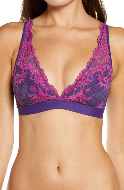 Wacoal Instant Icon Bralette In Violet Indigo/ Hollyhock
