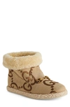 Gucci 10mm Fria Canvas Logo Snow Boots In Fawn