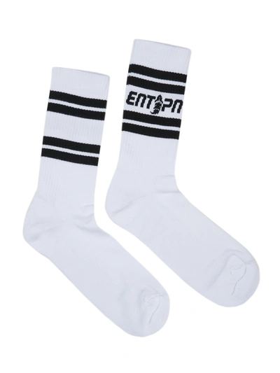 Enterprise Japan Logo Cotton Blend Socks In White