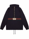 GUCCI FELPA CON NASTRO WEB ED ETICHETTA GUCCI,5675430-XS