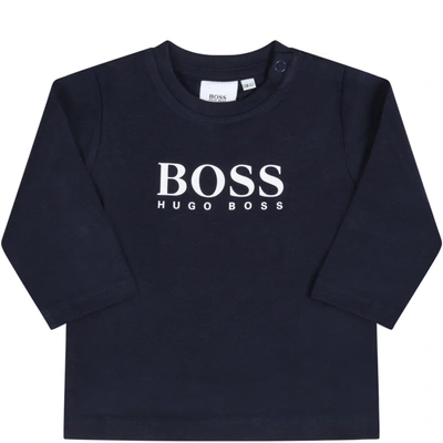 Hugo Boss Blue T-shirt For Babyboy With Logo