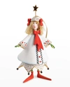 PATIENCE BREWSTER PEARL WITH RED BOWS HOLIDAY CAROLER ORNAMENT,PROD246620356
