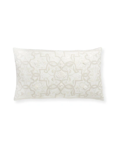 Callisto Home Roma Scroll Embroidered Lumbar Pillow