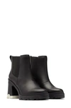 Sorel Brex™ Waterproof Platform Block Heel Chelsea Boot In Black Black