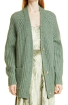 Vince Rib Alpaca & Wool Cardigan In 350jad-jadeite