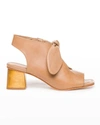 Bernardo Lizzie Leather Knot Zip Sandals In Sand