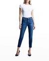 L'agence El Matador French Slim Metallic Crop Skinny Jeans In Fremontgld Glit C
