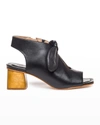 Bernardo Lizzie Leather Knot Zip Sandals In Black