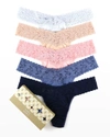 Hanky Panky Holiday Original Rise Cotton Thong, Pack Of 5 In Multi