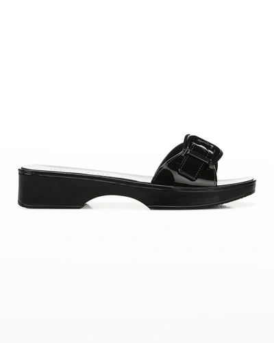 Veronica Beard Davina Jelly Buckle Resort Sandals In Black