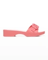 Veronica Beard Davina Jelly Buckle Resort Sandals In Dragon Fruit