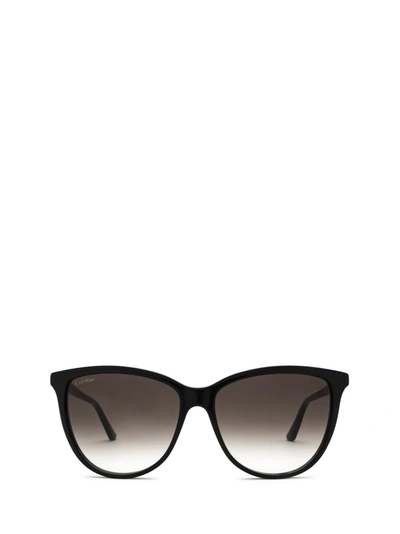 Cartier Cat Eye Frame Sunglasses In Black