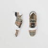 Burberry Beige And White Low Top Sneakers With Vintage Check Print And Rubber Sole In Canvas And Leather Man In Archive Beige