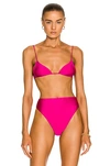 Jade Swim Via Triangle Bikini Top In Fuchsia Sheen