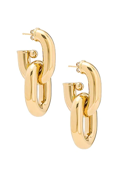 Rabanne Xl Link Double Circle Earrings In Gold