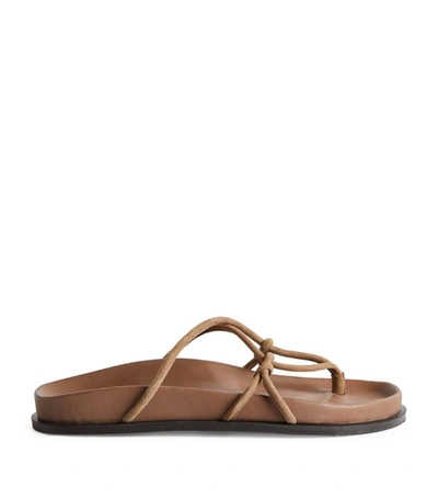 A.emery Joseph Knotted Suede Sandals In Brown