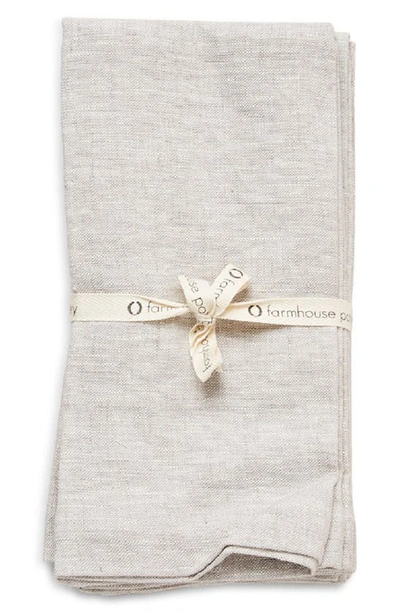 Farmhouse Pottery Set Of 4 Washed Linen Napkins In Stone