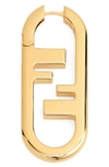 Fendi Monogram-plaque Push-lock Earring In Oro Soft