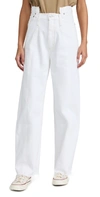 Agolde Pieced Angled Straight-leg Jeans In Sugar
