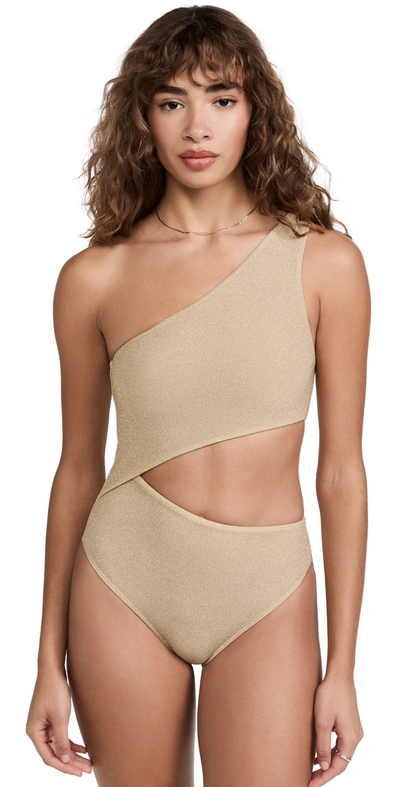 Beach Riot Celine One-piece Swimsuit In Gold