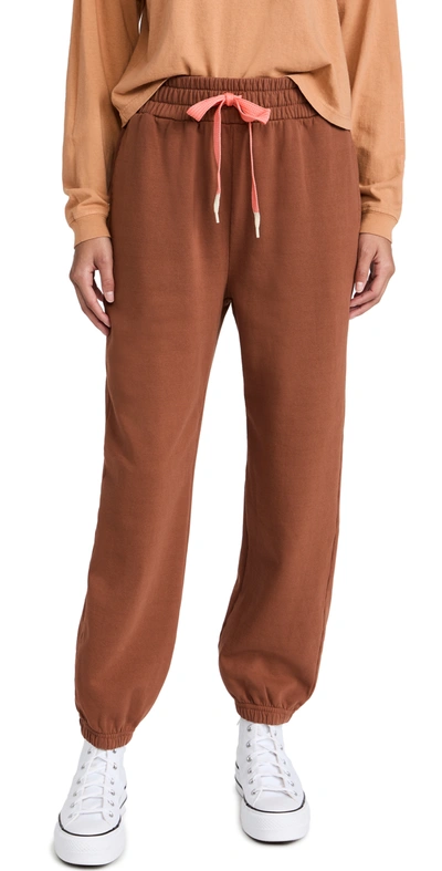 Mother The Knock Out Ankle Sweatpants In Mocha Bisque