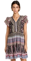 Sea Brooke Border Flutter Sleeve Dress In Multi