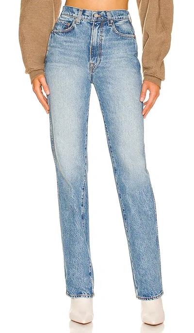 Grlfrnd Sara Super High Rise Slim Straight In Blue
