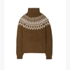 Tory Sport Tory Burch Merino Fair Isle Sweater In Dark Roast Mountain Fair Isle