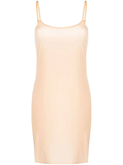 12 Storeez Slip Mini Dress In Neutrals