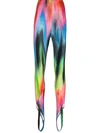 Attico Jamie Spectrum Printed Stirrup Pants In Blue