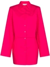 Attico Wide-sleeve Cotton Shirt Dress In Pink