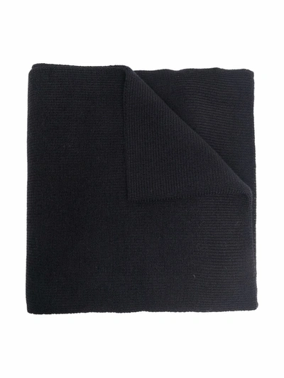 Moncler Kids' Logo-patch Knitted Scarf In Black