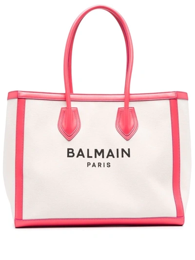 Balmain B-army Shopper 42 Bag In Neutrals