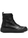 GEOX LACE-UP LEATHER BOOTS