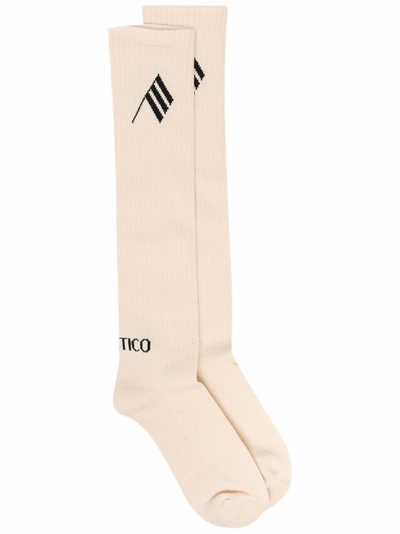 Attico Bicolor Sponge Long Socks In 199 Sahara Black